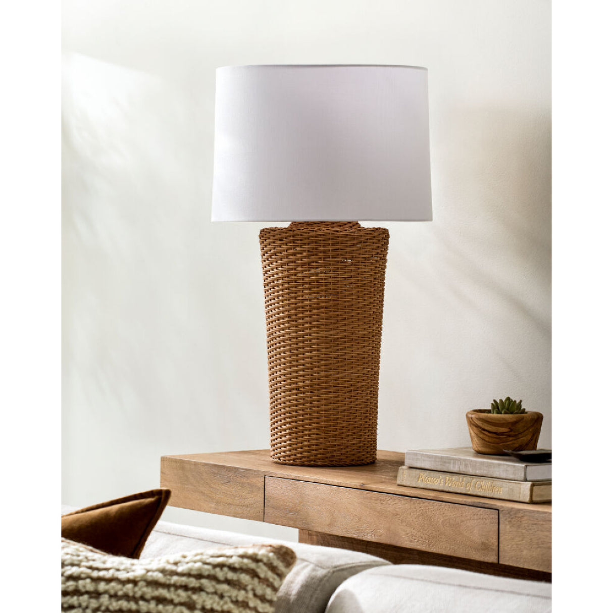   Modern European furniture - Rattan Woven Accent Table Lamp - www.oroa.com | Oroa.com
