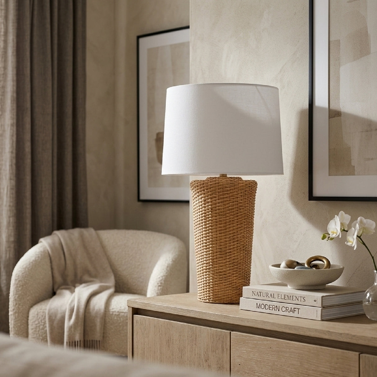   Modern European furniture - Rattan Woven Accent Table Lamp - www.oroa.com | Oroa.com