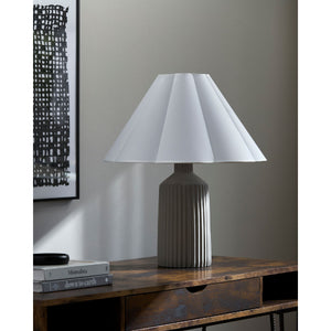   Modern European furniture - Gray Fluted Concrete Table Lamp - www.oroa.com | Oroa.com