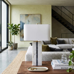   Modern European furniture - Marble White Linen Table Lamp - www.oroa.com | Oroa.com