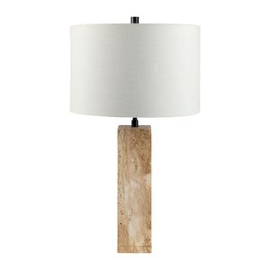   Modern European furniture - Travertine Cream Linen Table Lamp - www.oroa.com | Oroa.com