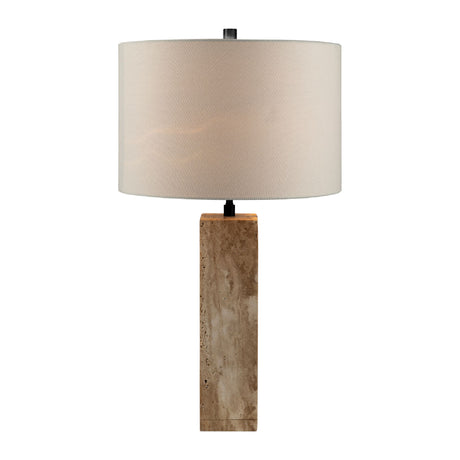   Modern European furniture - Travertine Cream Linen Table Lamp - www.oroa.com | Oroa.com