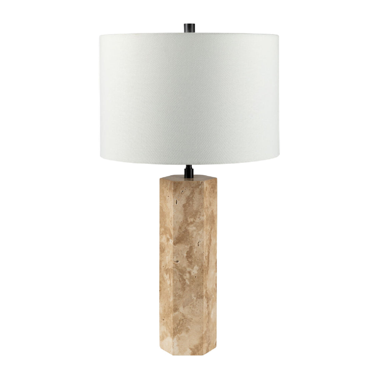   Modern European furniture - Travertine Cream Linen Table Lamp - www.oroa.com | Oroa.com