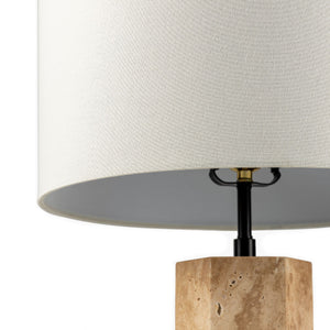   Modern European furniture - Travertine Cream Linen Table Lamp - www.oroa.com | Oroa.com