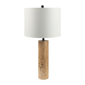   Modern European furniture - Travertine Cream Linen Table Lamp - www.oroa.com | Oroa.com