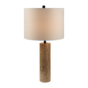   Modern European furniture - Travertine Cream Linen Table Lamp - www.oroa.com | Oroa.com