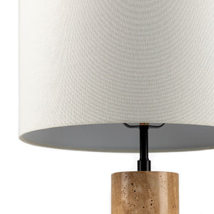   Modern European furniture - Travertine Cream Linen Table Lamp - www.oroa.com | Oroa.com