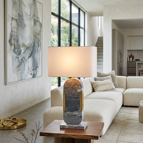   Modern European furniture - Gray Marble Accent Table Lamp - www.oroa.com | Oroa.com
