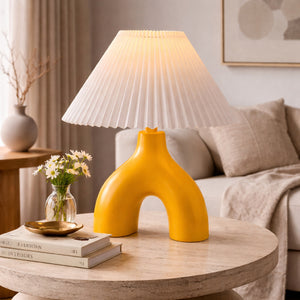   Modern European furniture - Ceramic White Linen Table Lamp - www.oroa.com | Oroa.com