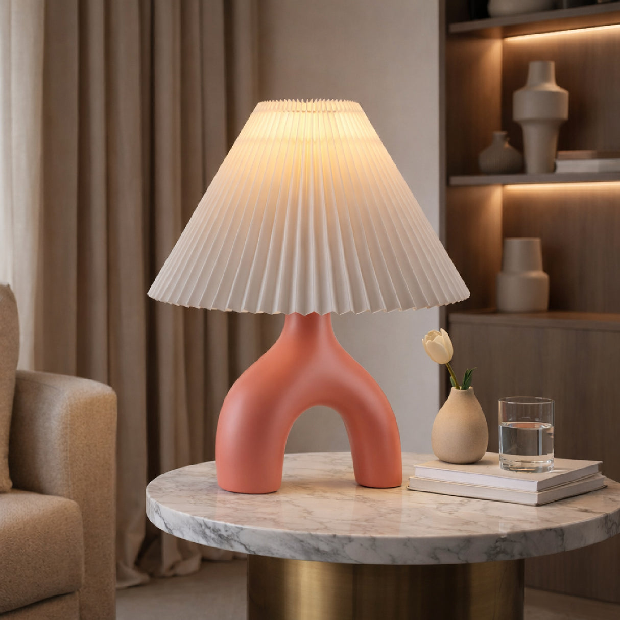  Modern European furniture - Ceramic White Linen Table Lamp - www.oroa.com | Oroa.com