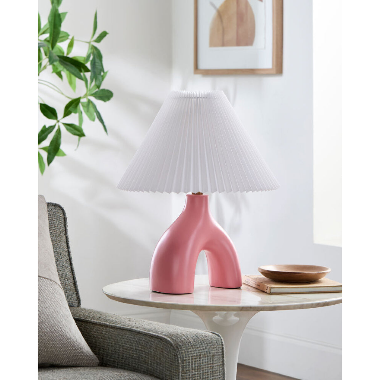   Modern European furniture - Ceramic White Linen Table Lamp - www.oroa.com | Oroa.com