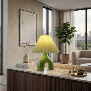   Modern European furniture - Ceramic Cream Linen Table Lamp - www.oroa.com | Oroa.com