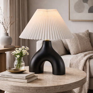   Modern European furniture - Ceramic White Linen Table Lamp - www.oroa.com | Oroa.com