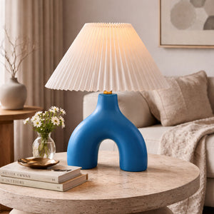   Modern European furniture - Ceramic White Linen Table Lamp - www.oroa.com | Oroa.com
