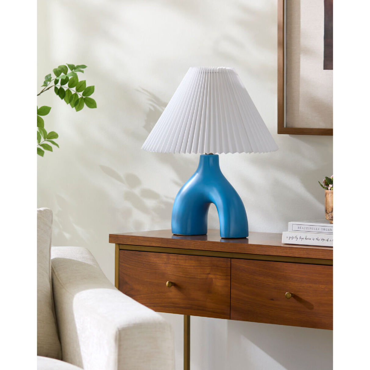   Modern European furniture - Ceramic White Linen Table Lamp - www.oroa.com | Oroa.com