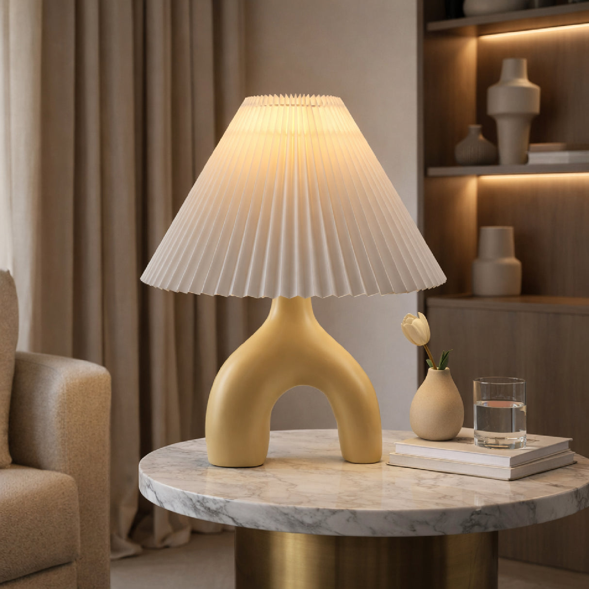   Modern European furniture - Ceramic White Linen Table Lamp - www.oroa.com | Oroa.com