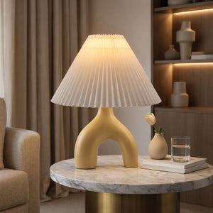   Modern European furniture - Ceramic White Linen Table Lamp - www.oroa.com | Oroa.com