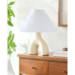   Modern European furniture - Ceramic White Linen Table Lamp - www.oroa.com | Oroa.com