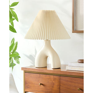   Modern European furniture - Ceramic Cream Linen Table Lamp - www.oroa.com | Oroa.com