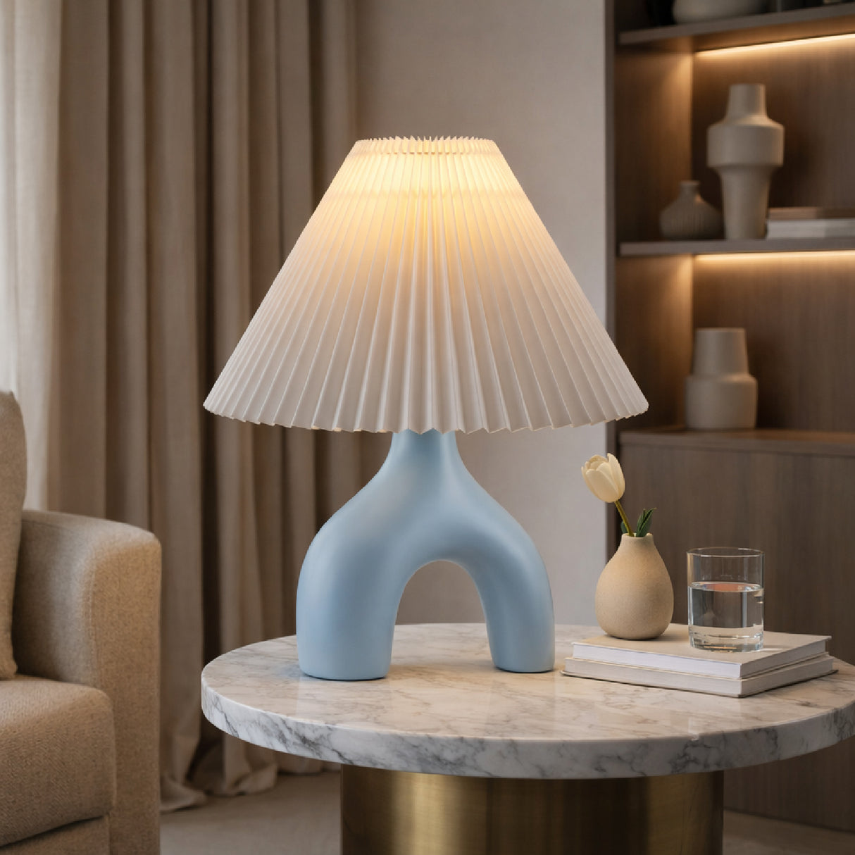   Modern European furniture - Ceramic White Linen Table Lamp - www.oroa.com | Oroa.com