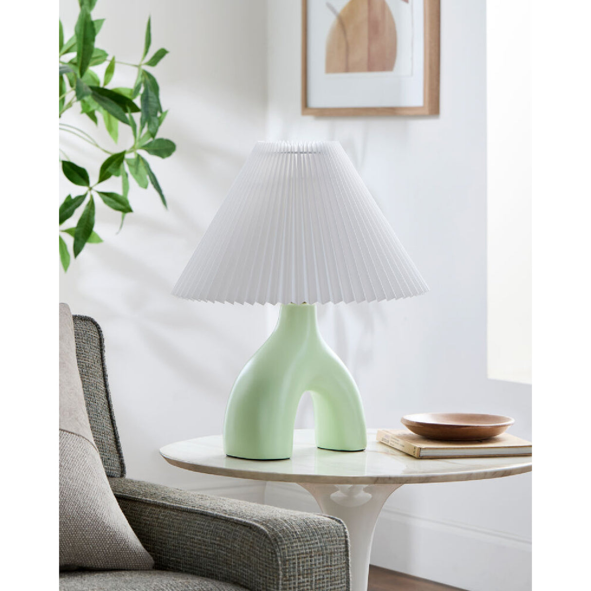   Modern European furniture - Ceramic White Linen Table Lamp - www.oroa.com | Oroa.com