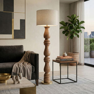   Modern European furniture - Beige Linen Accent Floor Lamp - www.oroa.com | Oroa.com
