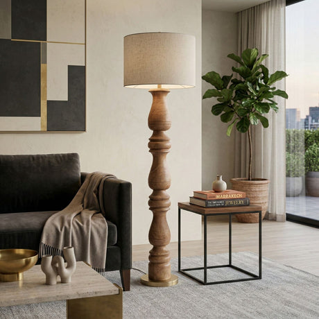   Modern European furniture - Beige Linen Accent Floor Lamp - www.oroa.com | Oroa.com