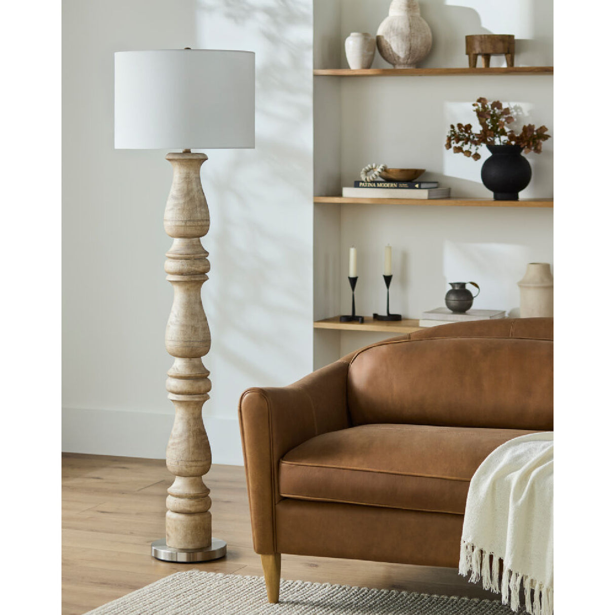   Modern European furniture - White Linen Accent Floor Lamp - www.oroa.com | Oroa.com