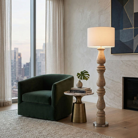   Modern European furniture - White Linen Accent Floor Lamp - www.oroa.com | Oroa.com