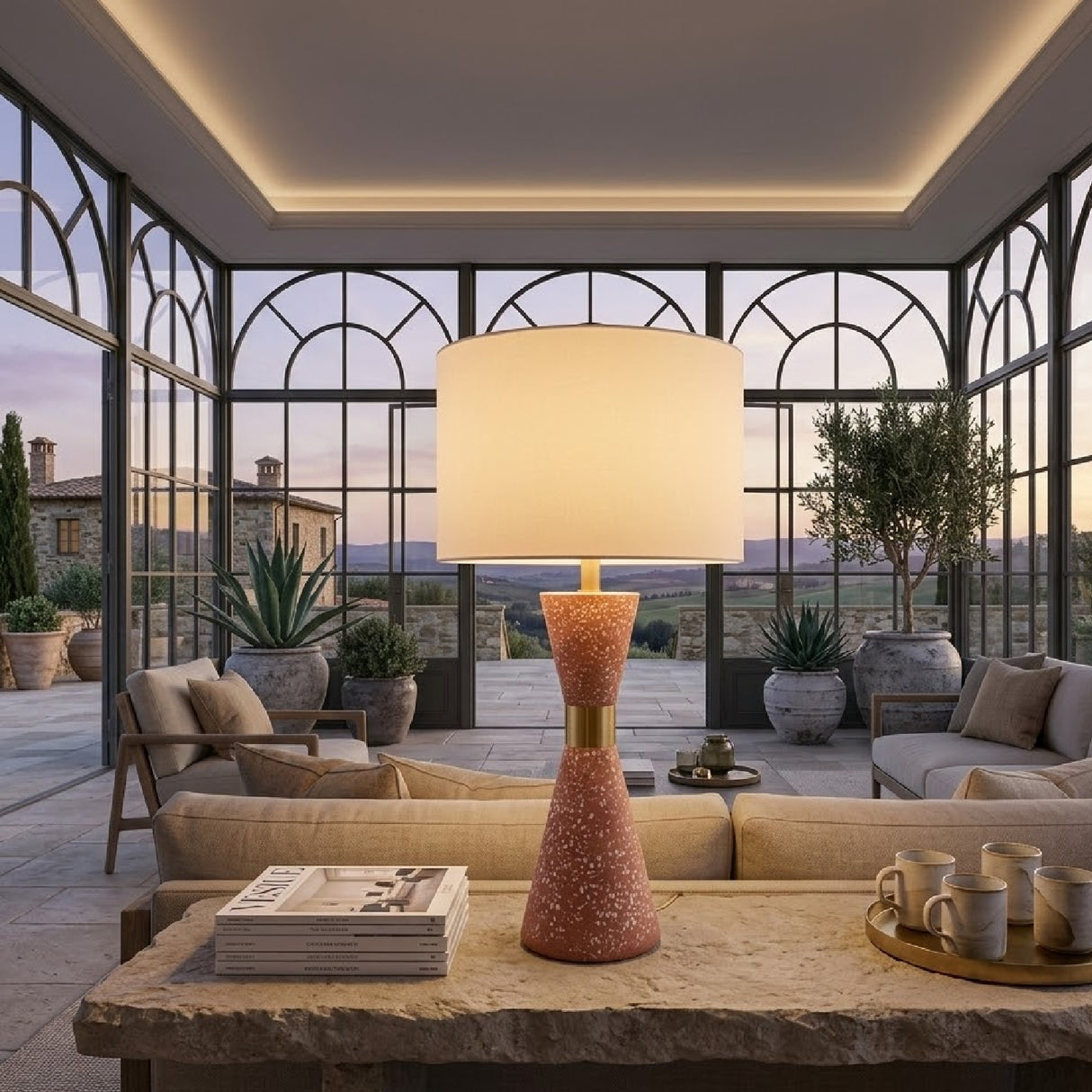   Modern European furniture - Terrazzo Red Accent Table Lamp - www.oroa.com | Oroa.com