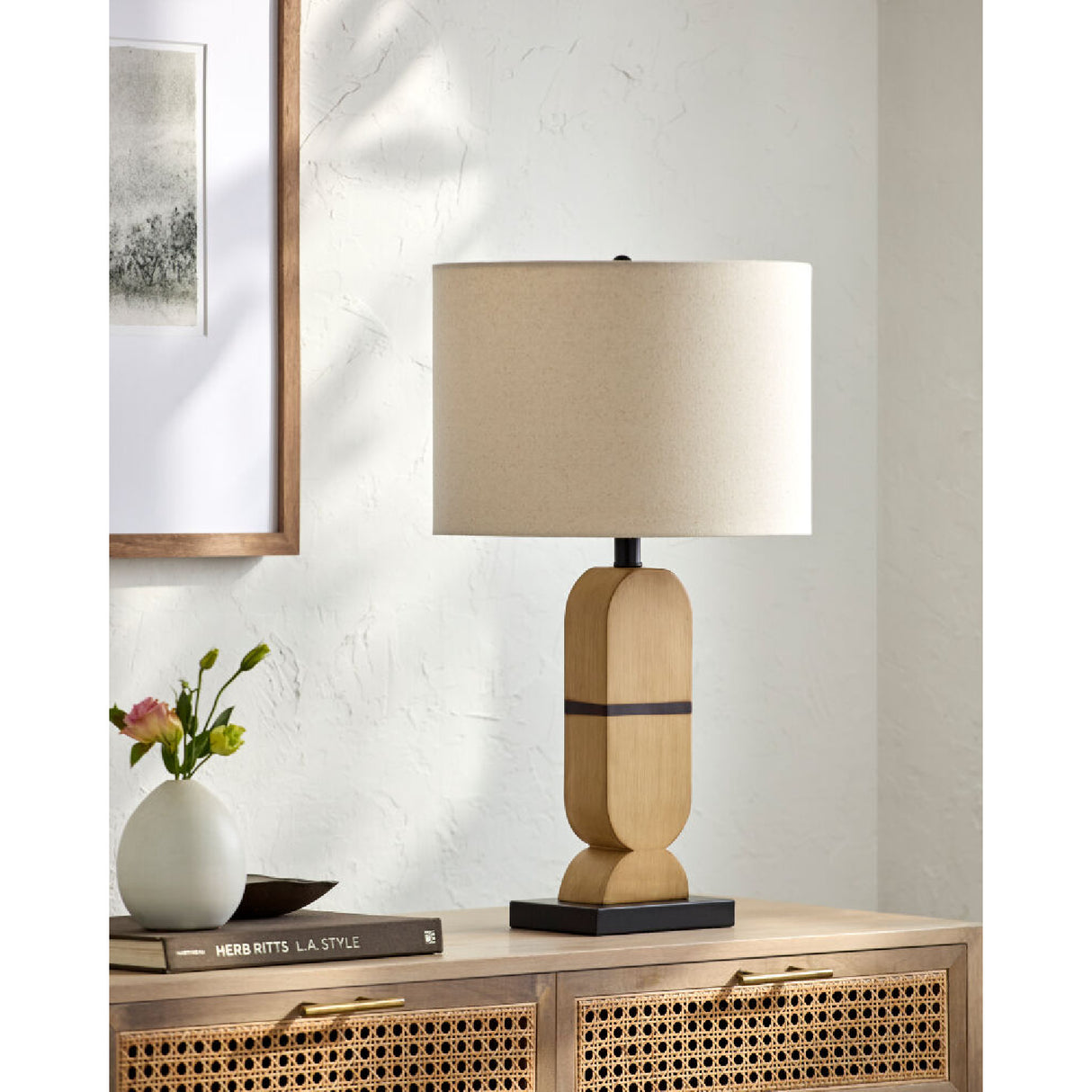   Modern European furniture - Brown Geometrical Base Table Lamp - www.oroa.com | Oroa.com