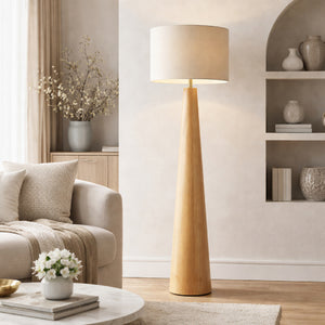   Modern European furniture - Flared Wooden Accent Floor Lamp - www.oroa.com | Oroa.com
