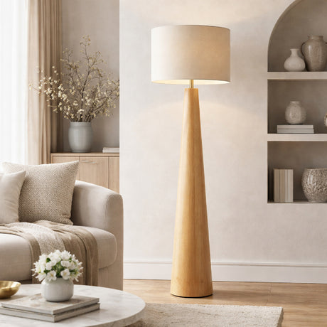   Modern European furniture - Flared Wooden Accent Floor Lamp - www.oroa.com | Oroa.com