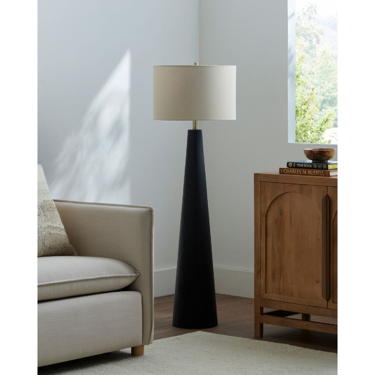   Modern European furniture - Flared Wooden Accent Floor Lamp - www.oroa.com | Oroa.com