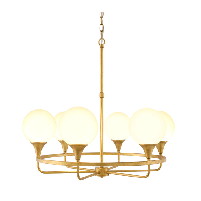 Modern European furniture - 6-Light White Glass Chandelier - www.oroa.com