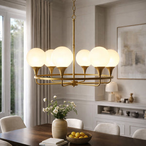   Modern European furniture - 6-Light White Glass Chandelier - www.oroa.com | Oroa.com