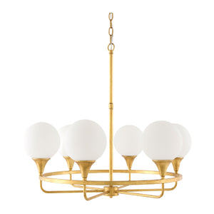   Modern European furniture - 6-Light White Glass Chandelier - www.oroa.com | Oroa.com