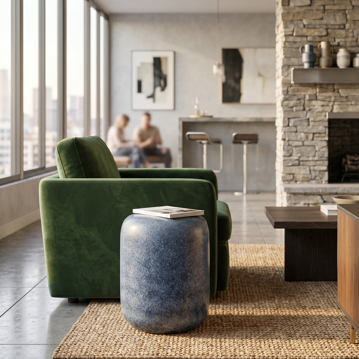  Modern European furniture - Cylindrical Glazed Ceramic Garden Stool - www.oroa.com | Oroa.com
