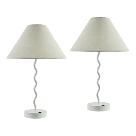   Modern European furniture - Wavy Iron Table Lamp Set (2) - www.oroa.com | Oroa.com