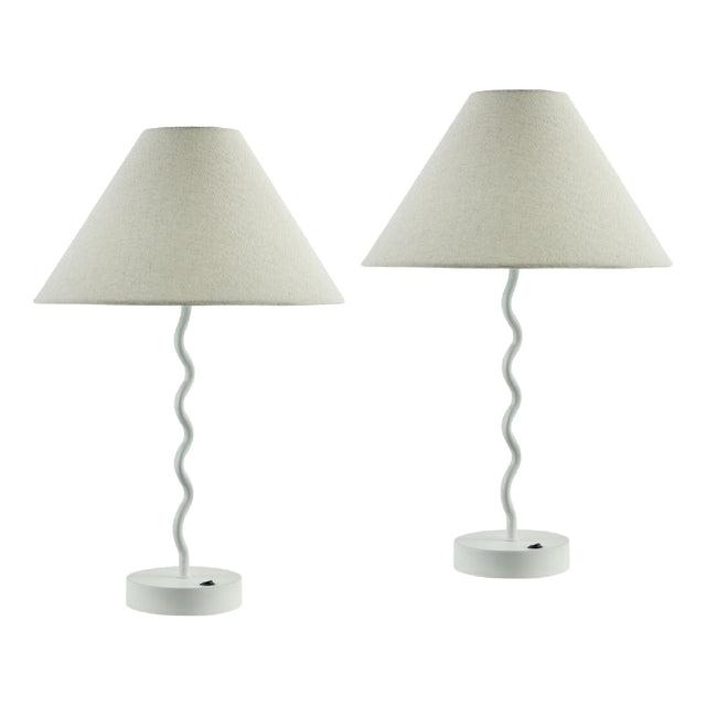 Modern European furniture - Wavy Iron Table Lamp Set (2) - www.oroa.com