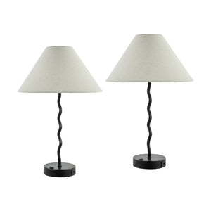   Modern European furniture - Wavy Iron Table Lamp Set (2) - www.oroa.com | Oroa.com