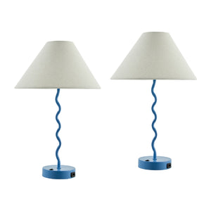   Modern European furniture - Wavy Iron Table Lamp Set (2) - www.oroa.com | Oroa.com