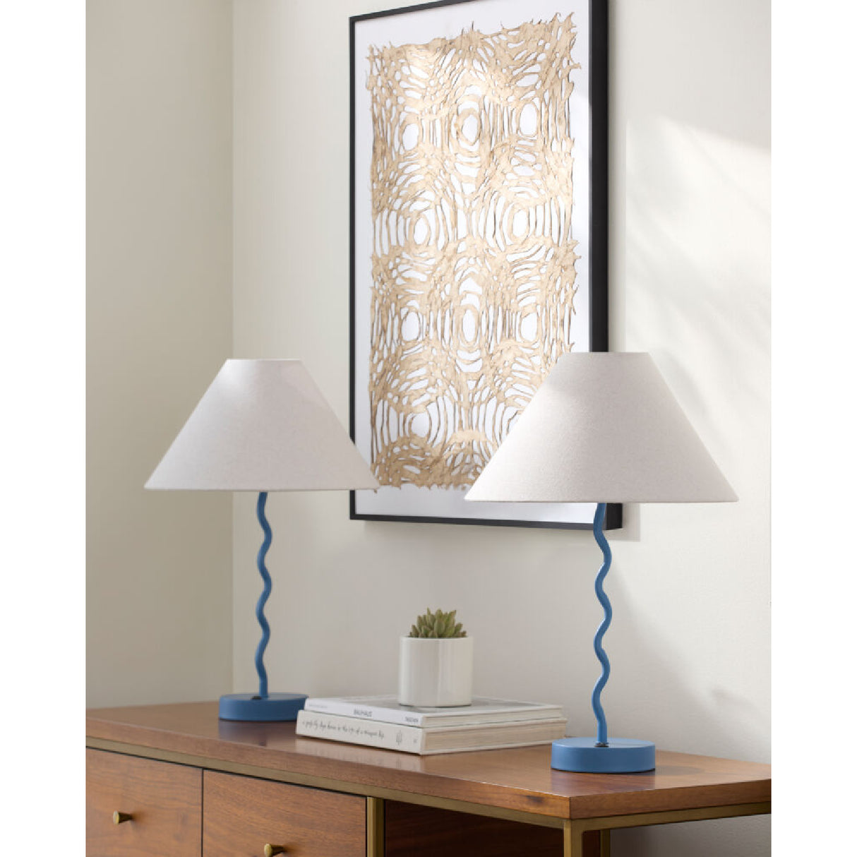   Modern European furniture - Wavy Iron Table Lamp Set (2) - www.oroa.com | Oroa.com