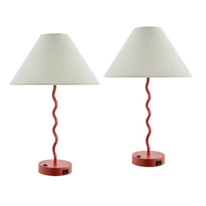   Modern European furniture - Wavy Iron Table Lamp Set (2) - www.oroa.com | Oroa.com