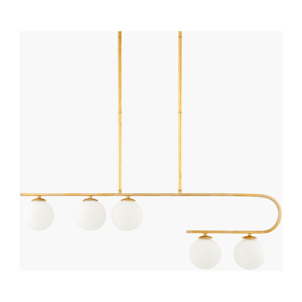   Modern European furniture - White Glass 5-Light Linear Chandelier - www.oroa.com | Oroa.com