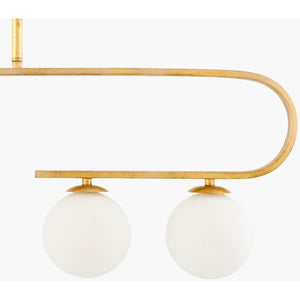   Modern European furniture - White Glass 5-Light Linear Chandelier - www.oroa.com | Oroa.com