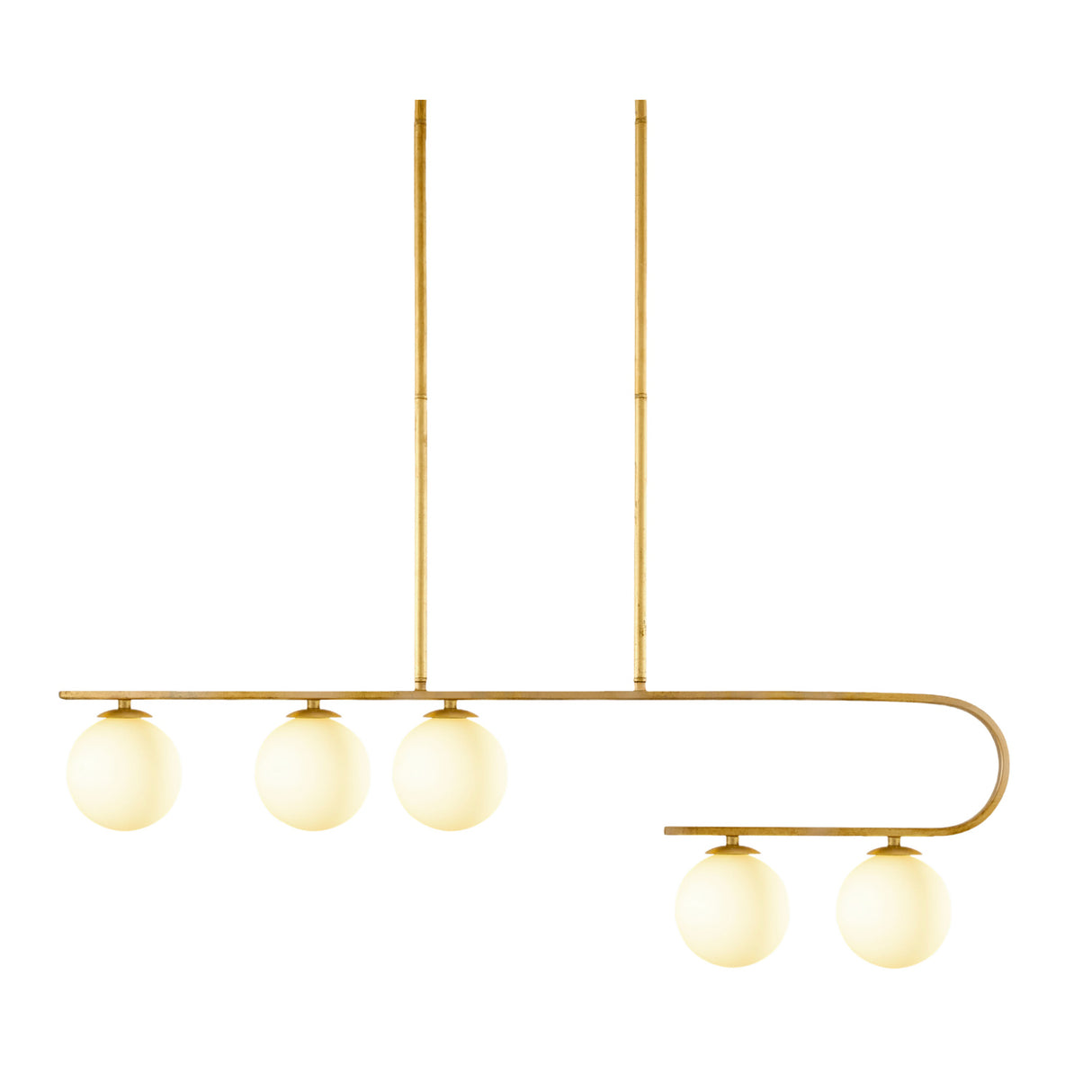   Modern European furniture - White Glass 5-Light Linear Chandelier - www.oroa.com | Oroa.com