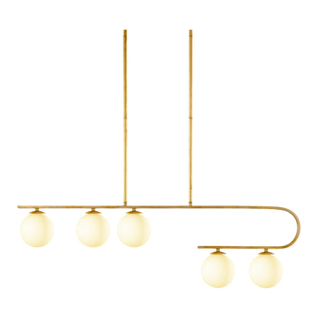   Modern European furniture - White Glass 5-Light Linear Chandelier - www.oroa.com | Oroa.com