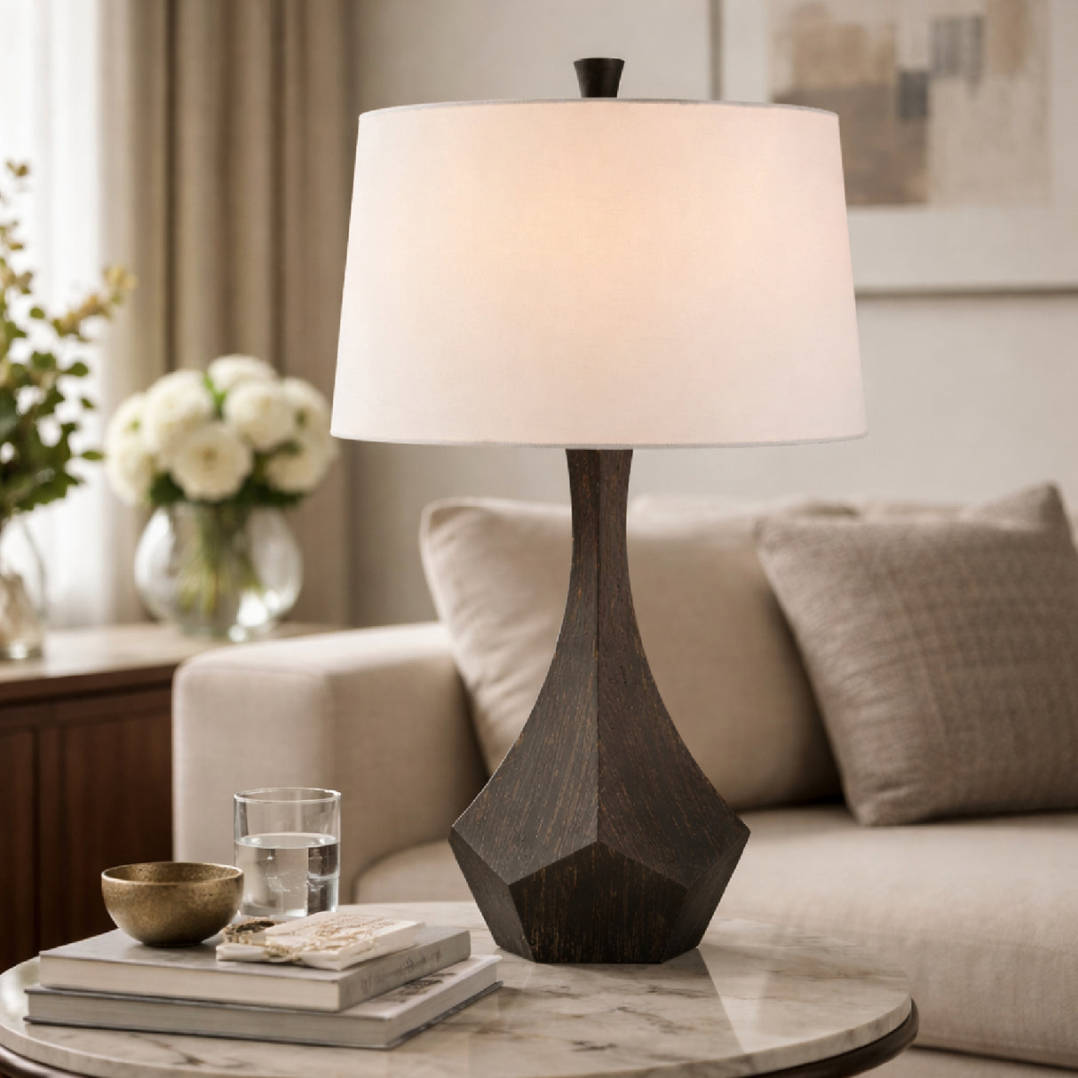   Modern European furniture - Gray Faceted Accent Table Lamp - www.oroa.com | Oroa.com