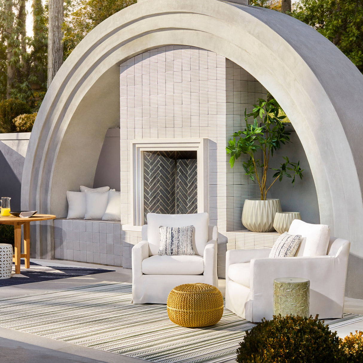   Modern European furniture - Carved Ceramic Garden Stool - www.oroa.com | Oroa.com